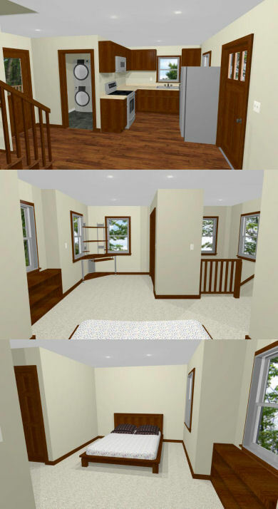 20x16 Tiny House -- PDF Floor Plan -- 599 sq ft -- Model 9A