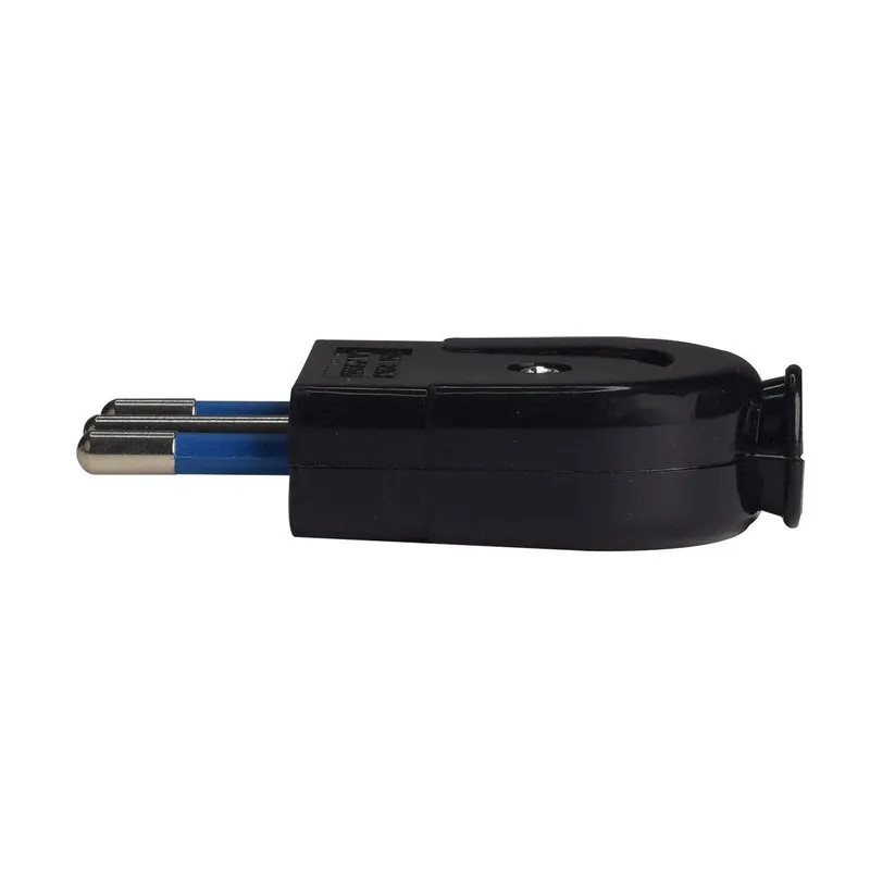 Space Saving Flat Power Plug 2P+T 10A 250V Max 1500W Black
