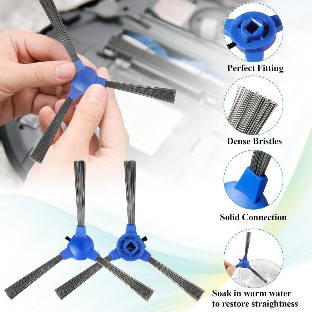 Replacement for Eufy Robovac Brushes and Filters by BLUE, WHITE, BLACK