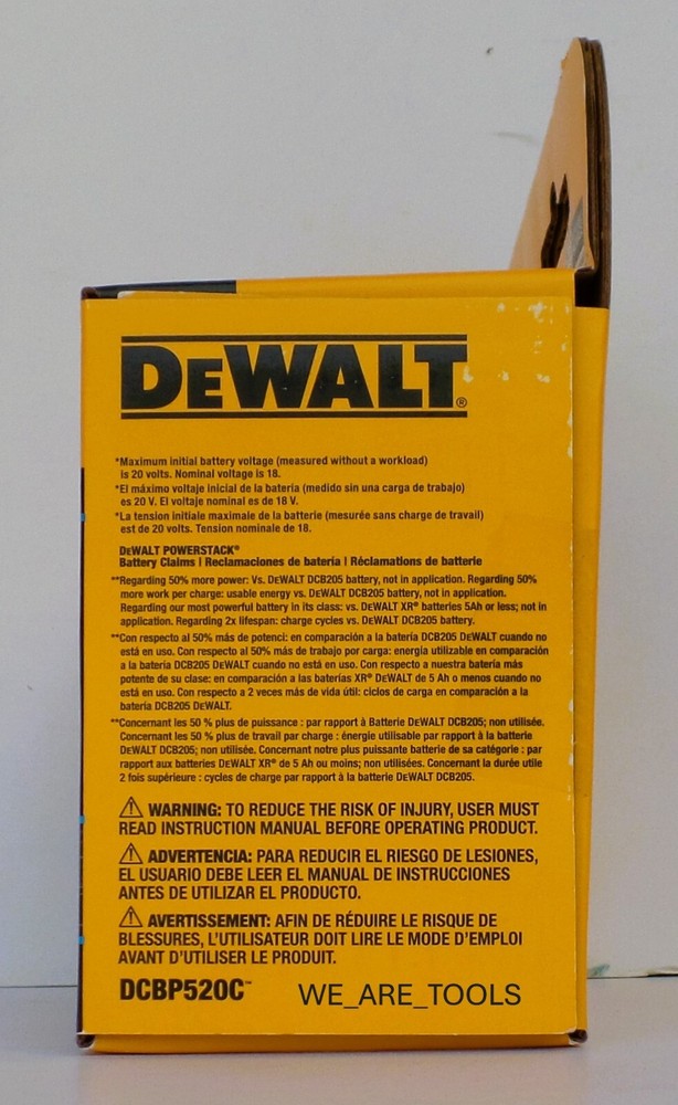 DEWALT DCBP520C PowerStack 5.0 Ah Battery & Charger Starter Kit 20 Volt 20V MAX