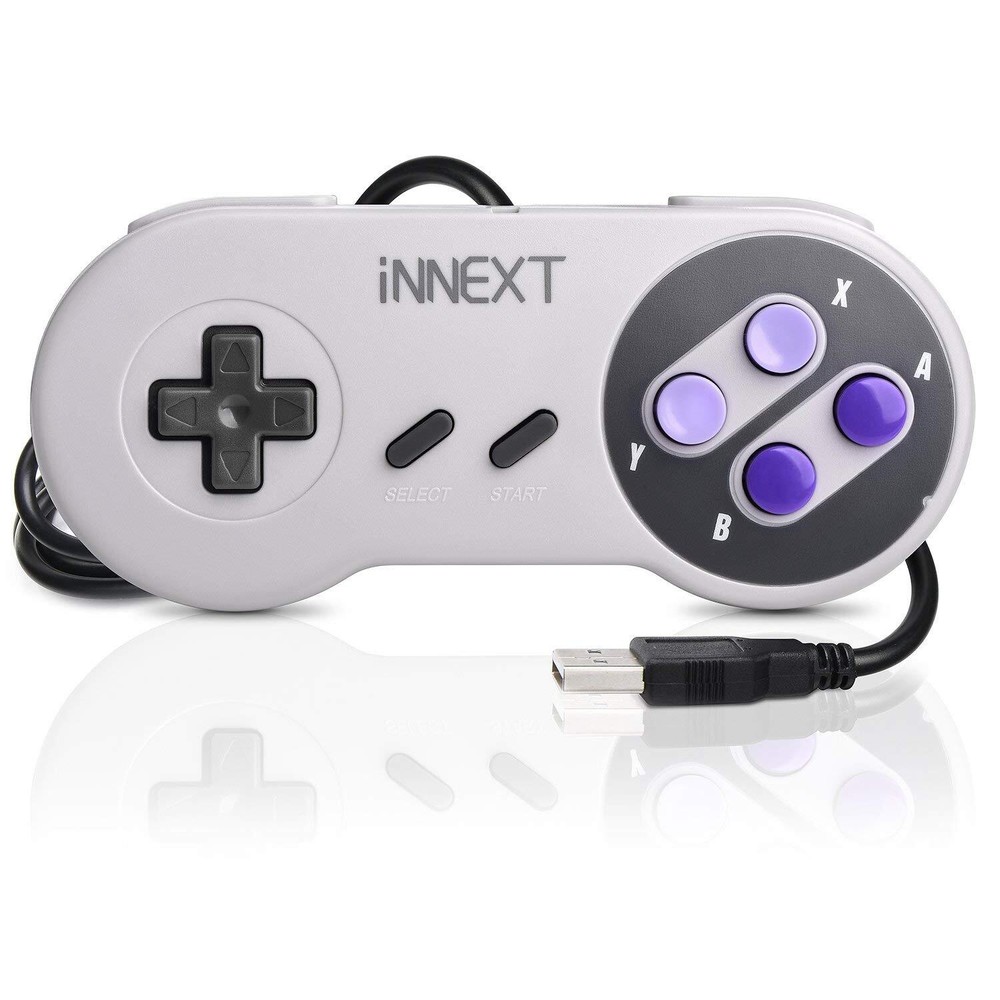 2 Pack USB SNES Controller Joystick Super Games Retro Classic Gamepad for PC MAC