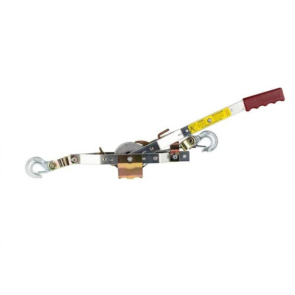 1-Ton Capacity Winch Puller, 12 ft. Lift, 15:1 Leverage, 12 ft. Cable.