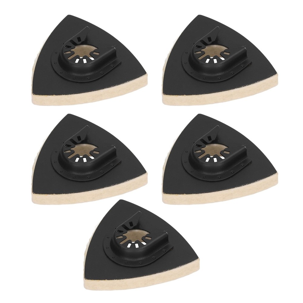 5PCS Wool Polishing Pad With Base Triangular Felt Buffing Pad For Oscillating