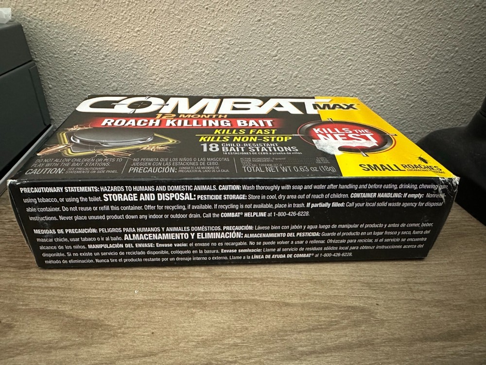 Combat Max 12 Month Roach Killing Bait, Small Roach, Child-Resistant, 18 Count