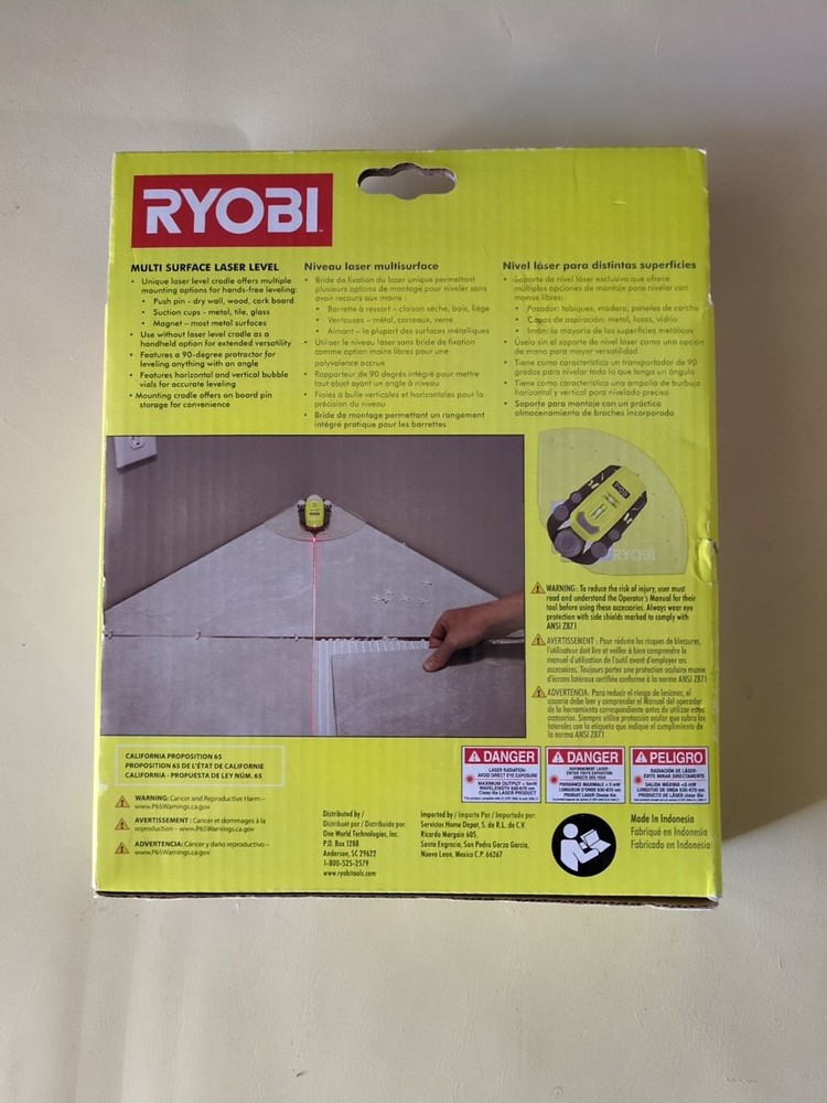 Ryobi Multi Surface Laser Level ELL1750 20ft range