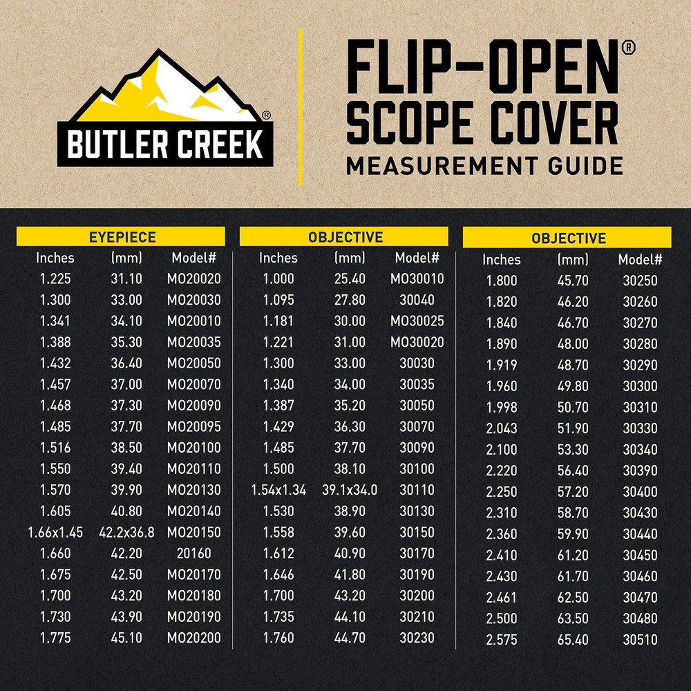 Butler Creek Objective Flip Open Scope Cover 3A