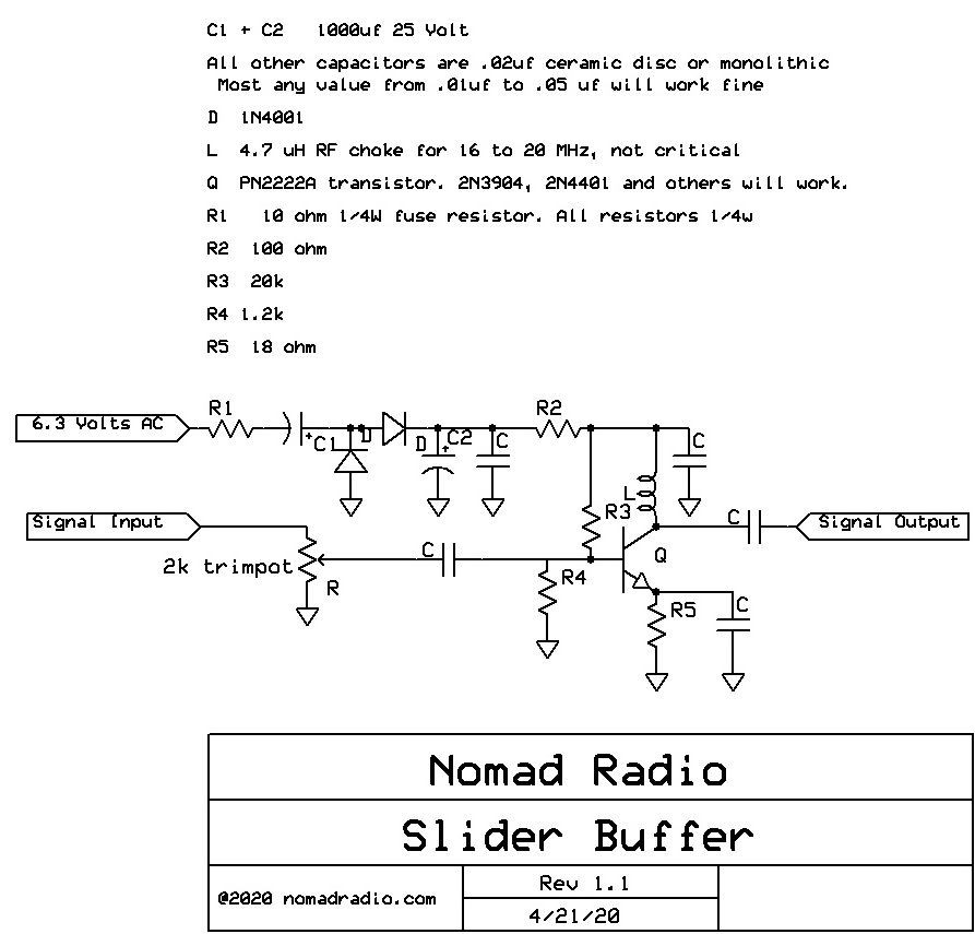 VFO buffer amplifier (Slider buffer) for Browning Mark 3 SSB transmitter