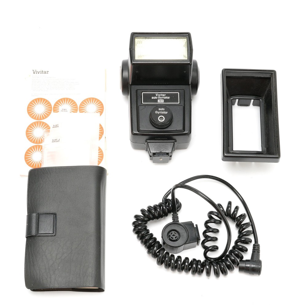 Vivitar 283 Auto Thyristor Flash w/ Filter Adapter & Sensor Adapter