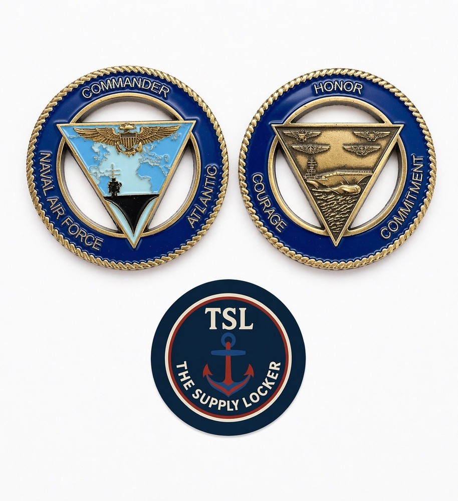 US Navy Air Force Atlantic Commander Challenge Coin Honor Courage
