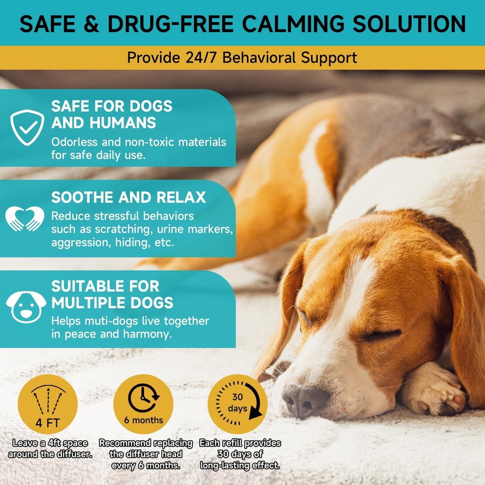 Dog Calming Diffuser Refills - 6 Pack Dog Pheromones Calming Diffuser for Dog...