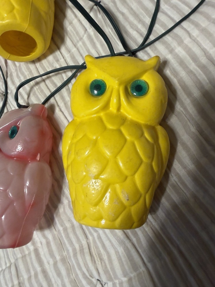 vintage owl blow mold party string lights