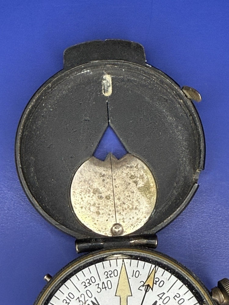 WWI U.S. Engineer Corps Brass Compass + Canvas Pouch – Plan Ltd Neuchatel RARE