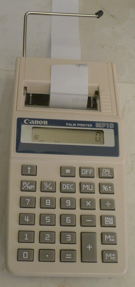 Canon MP1D Palm Printer Calculator - Print Error