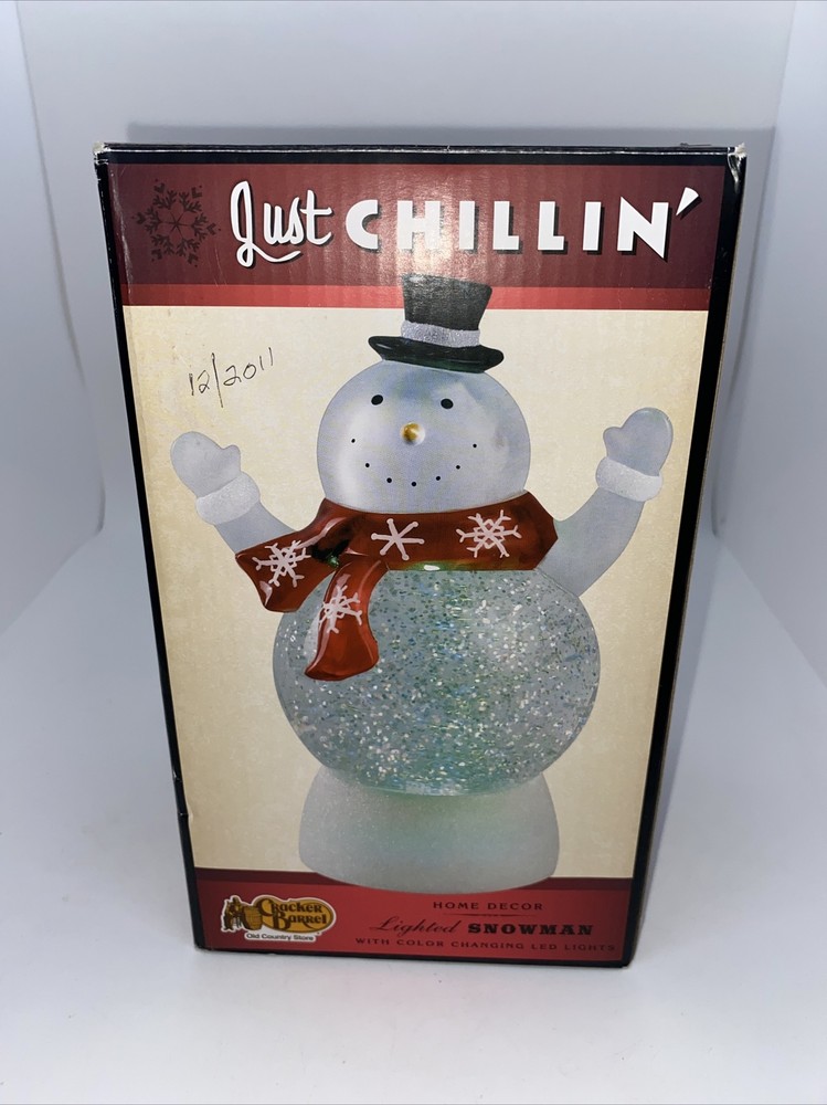 Cracker Barrel~~Lighted Snowman Night Light Just Chillin’ 2011