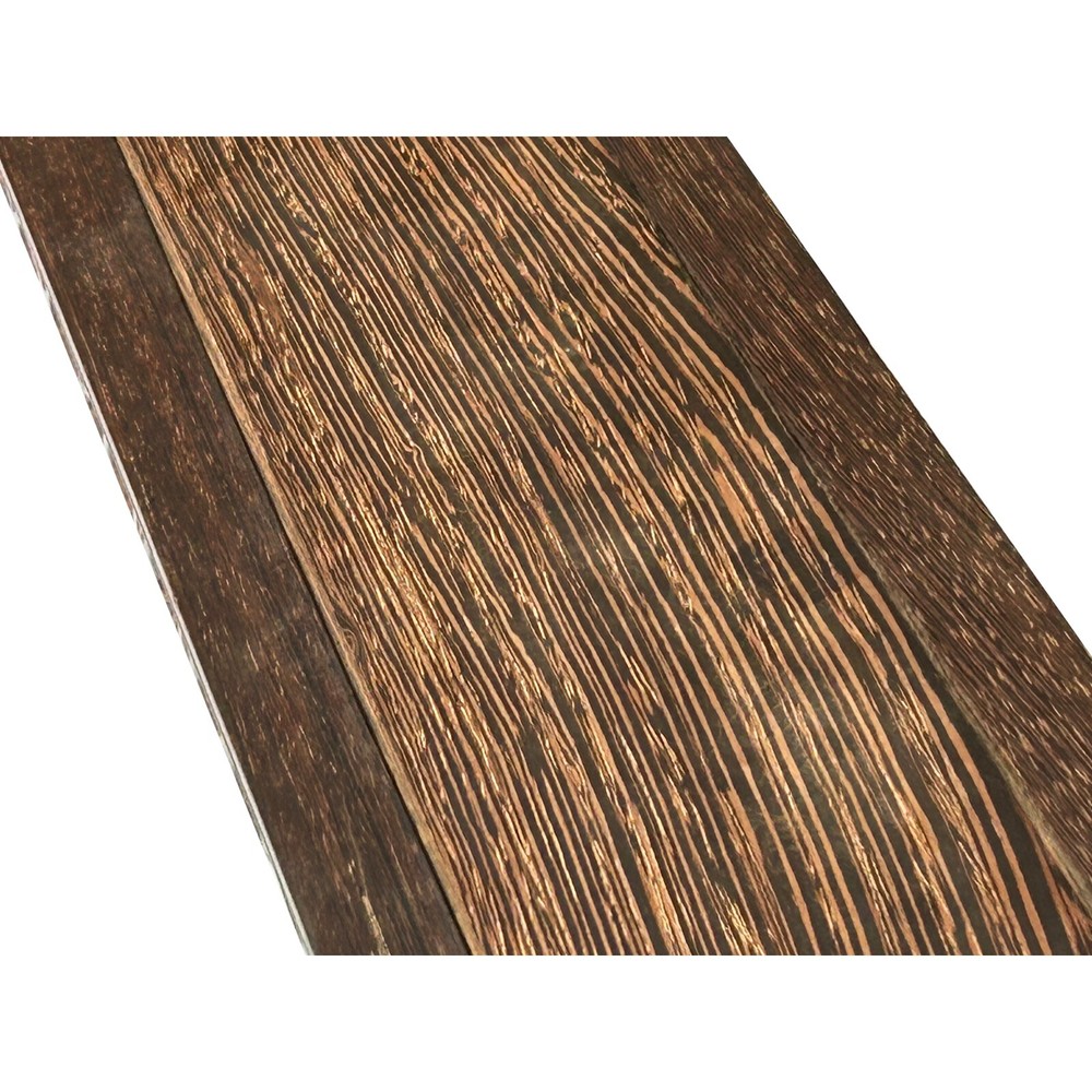 19" Light Brown Feather Pattern Rectangular Scroll Leg Wood Display Stand ws4228