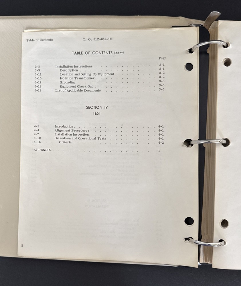 Radiation Inc Technical Manual Engineering Installation Tech Control Center 1961