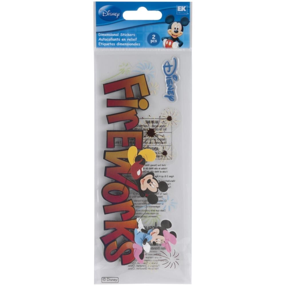 Disney Stickers Fireworks Title Minnie Mickey Dimensional
