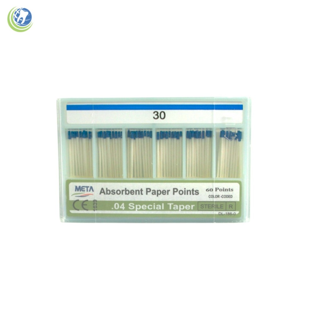 Paper Points .04 Taper #30 Sterilized Endodontic Root Canal Obturation 60/Box