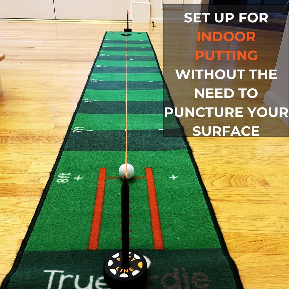 Two-Way Putting Alignment System - Golf Training Aid with Target Pucks & String