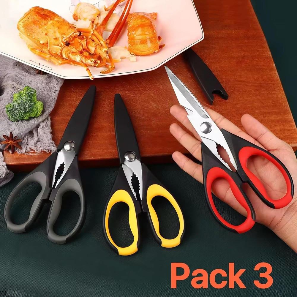 Multi-Purpose Cooking Scissors - Rust Resistant, Sharp Stainless Steel Blades