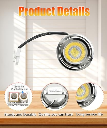 2Pcs 3W LED Light Bulbs Replacement for Awoco Range Hoods (6000K 6000k Cold
