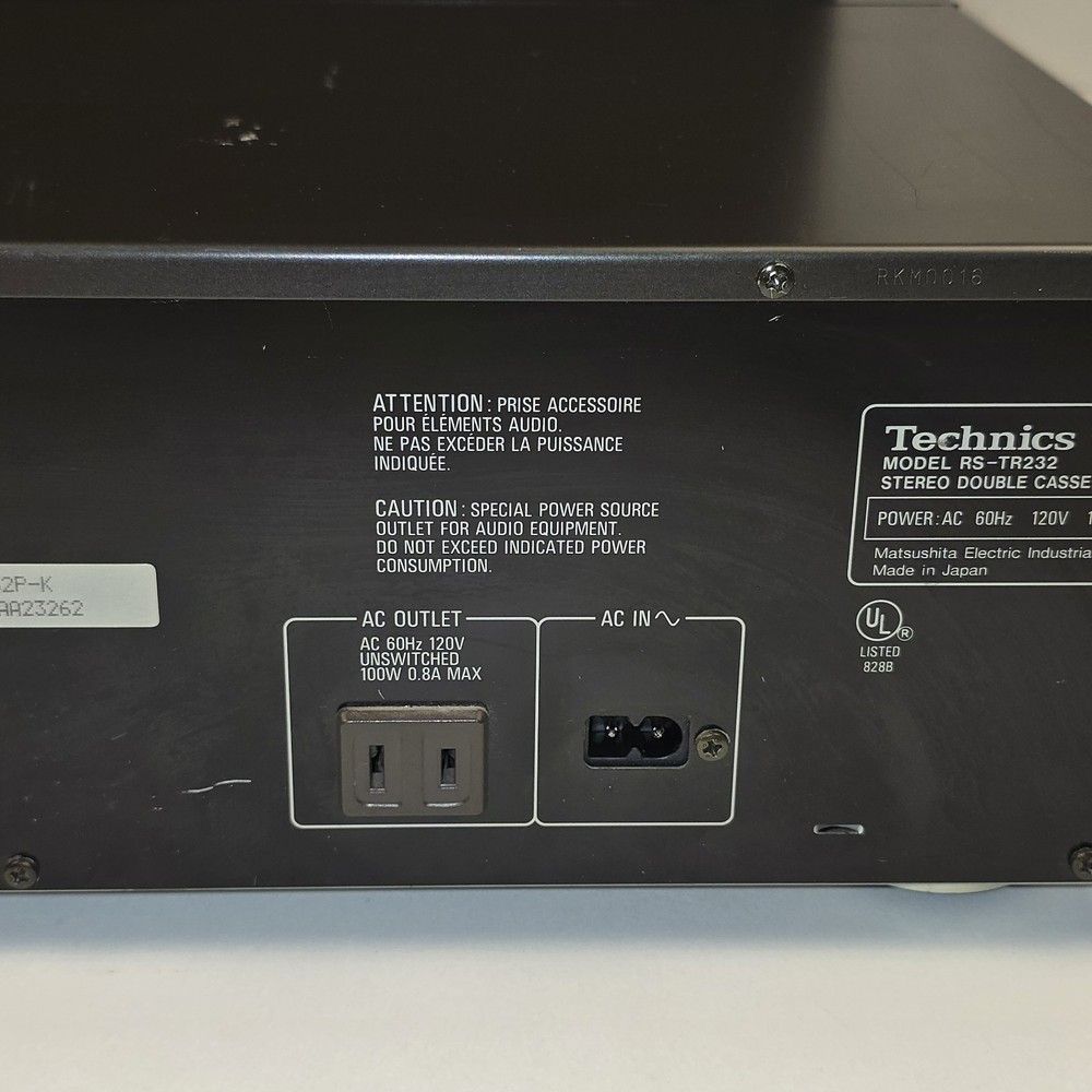 TECHNICS RS-TR232 HX PRO Stereo Double Cassette Deck Player TESTED READ