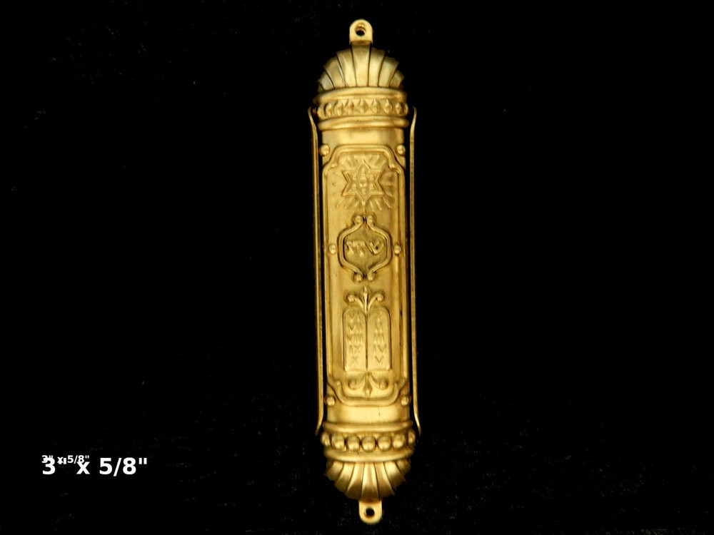 Mezuzah / 2 Pc. Design / Raw Brass Stamping/ Uses Extra Small Scroll