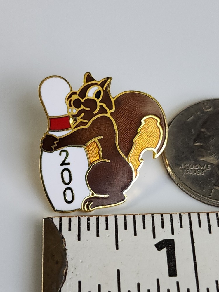 Squirrel 200 Bowling Lapel Pin