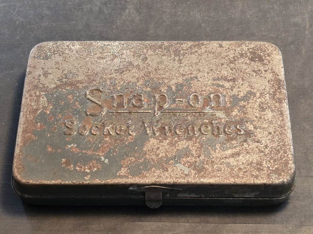 Vintage Snap-On Socket Wrenches EMPTY Metal Box Case Grey