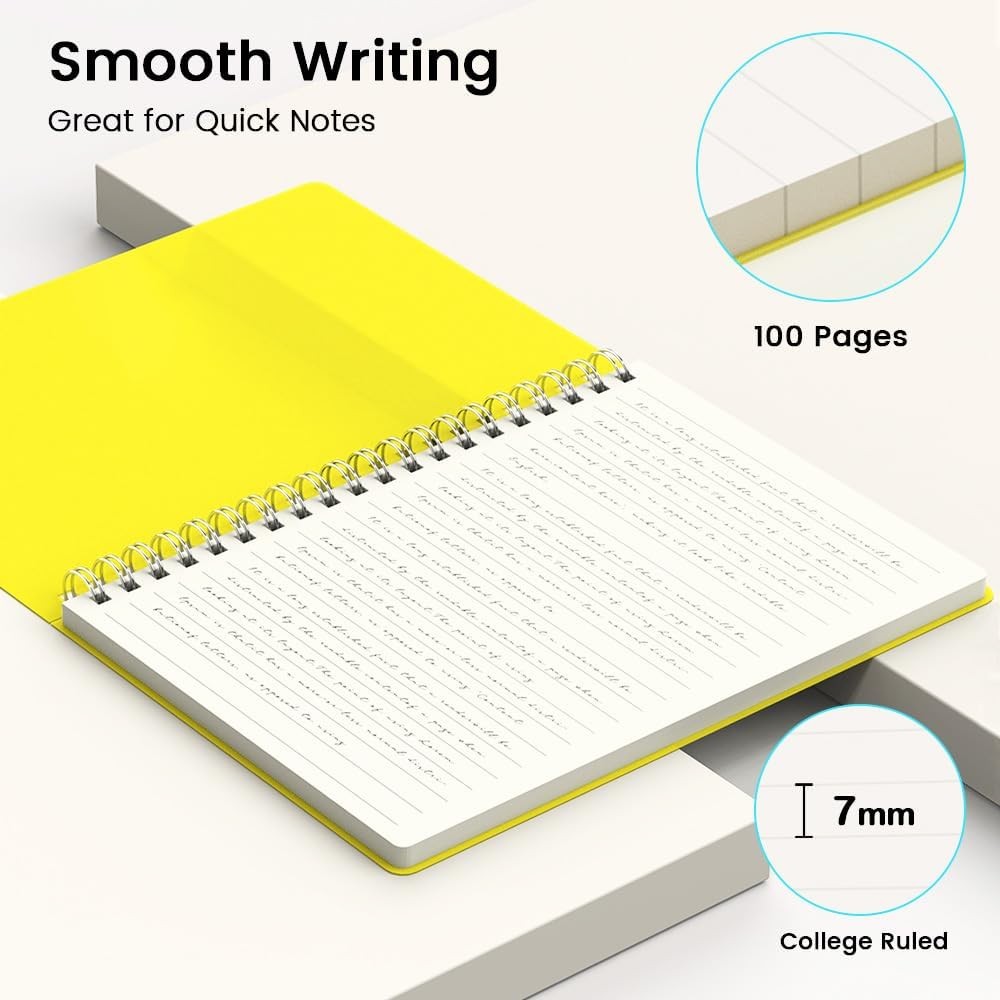 Spiral Journal Notebook - Small Size, Lined Journals for Writing,
