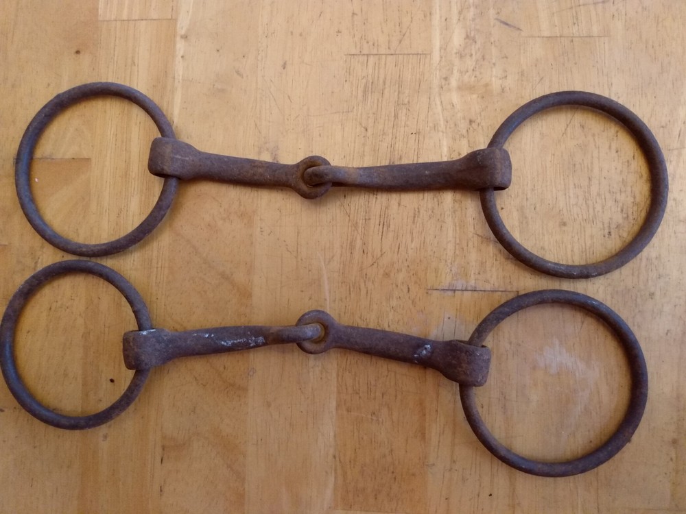 2 Vintage Jointed Horse Bits