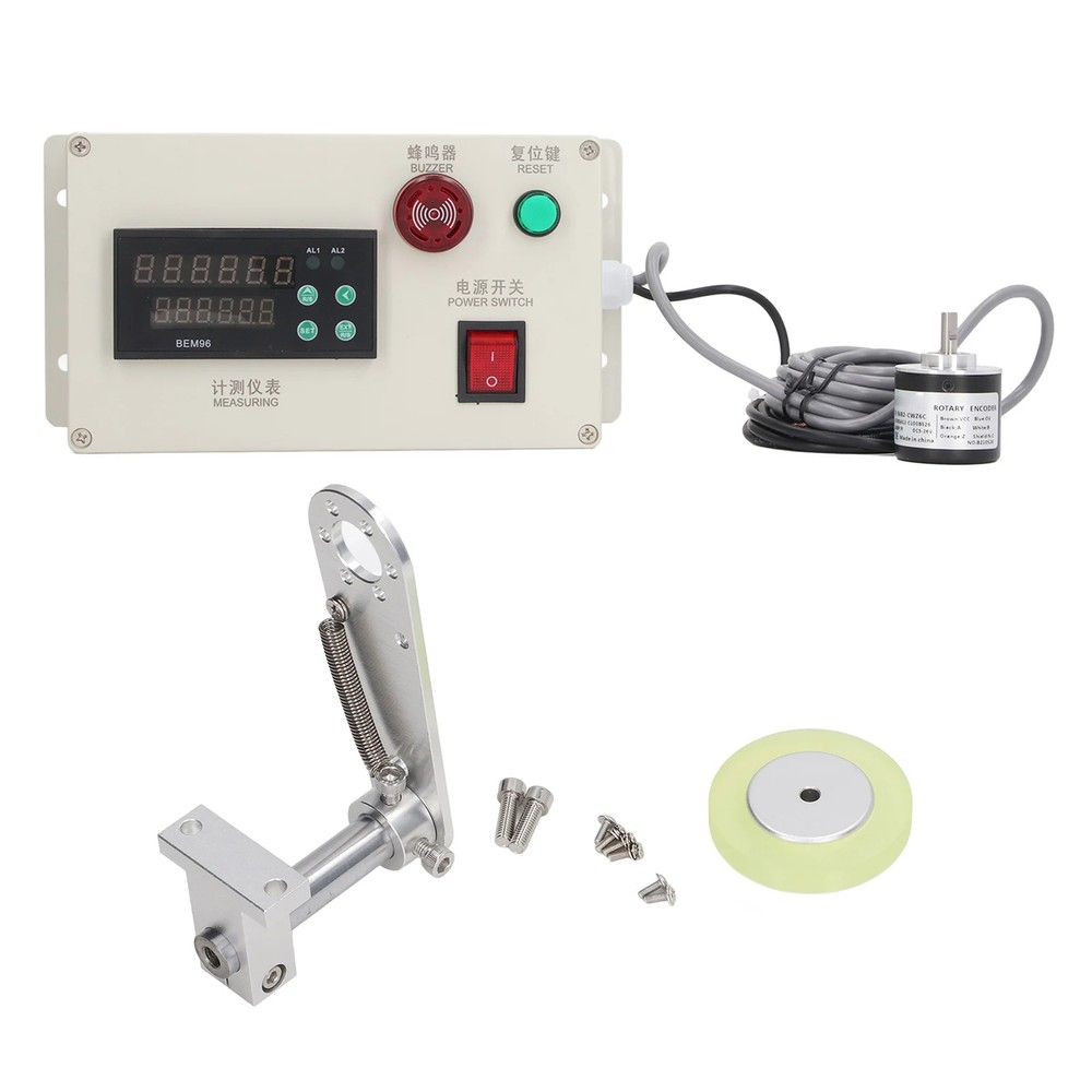 AC 100-240V Digital Yard Meter Counter with Spring Bracket 6 Digit Roller Cable