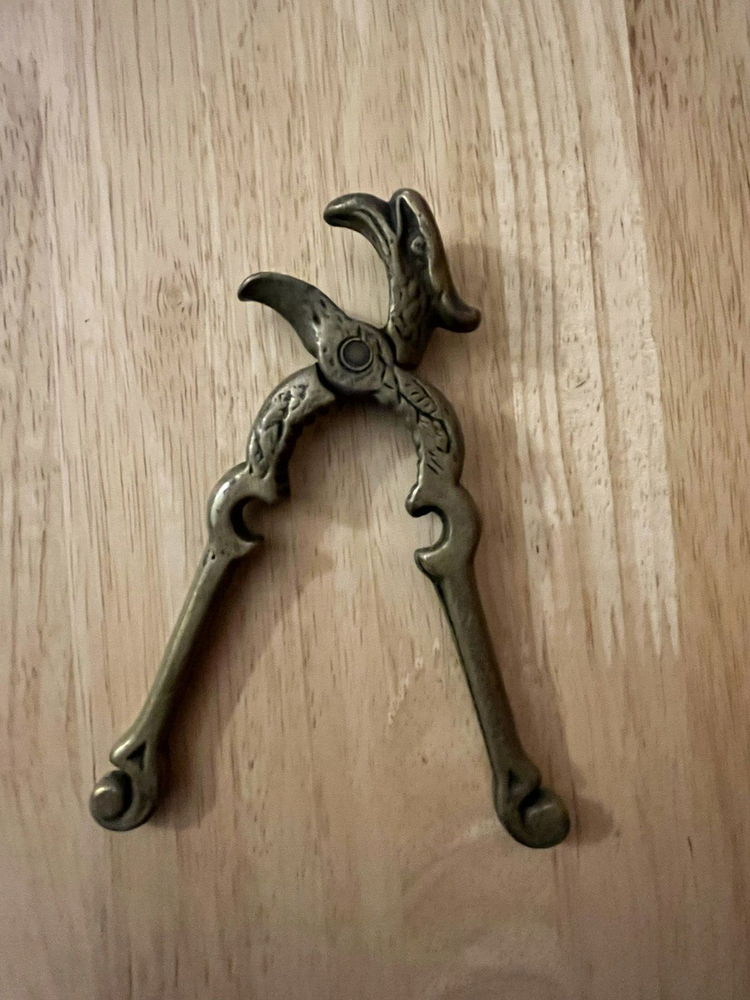 Vintage Eagle Bird Head Brass Nut Crab Cracker Bottle Opener Nutcracker