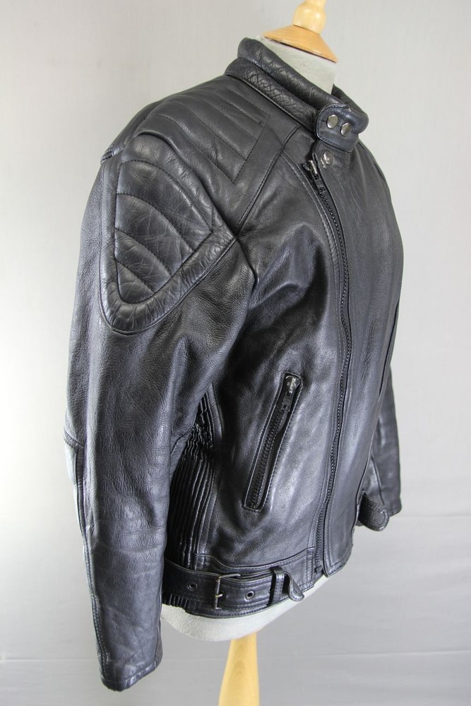 CLASSIC 'TIMELESS' BLACK LEATHER BIKER JACKET 40 INCH/MEDIUM