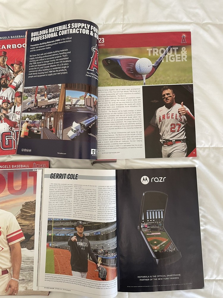 Angels / Yankees Baseball Game Day Programs.