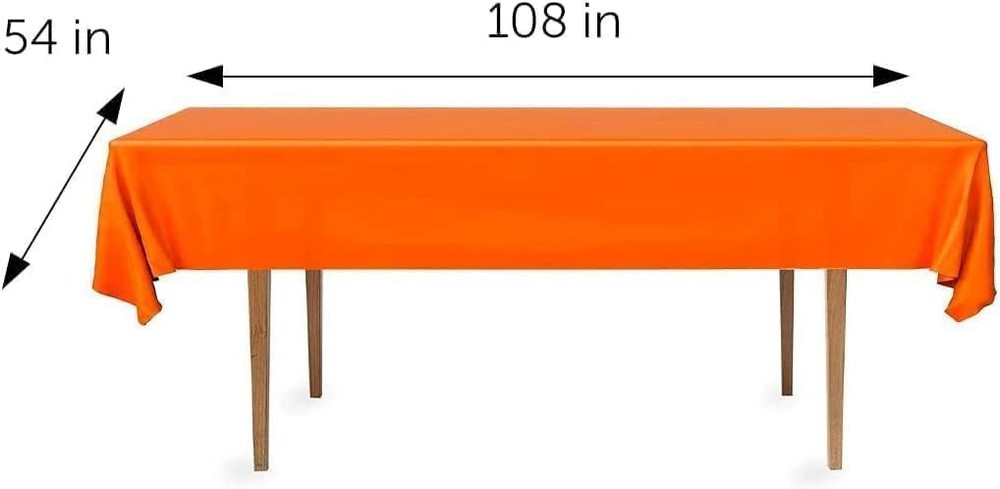 DecorRack 2 Rectangular Tablecloths BPA-Free Plastic, 54 x 108 2 Pack, Orange
