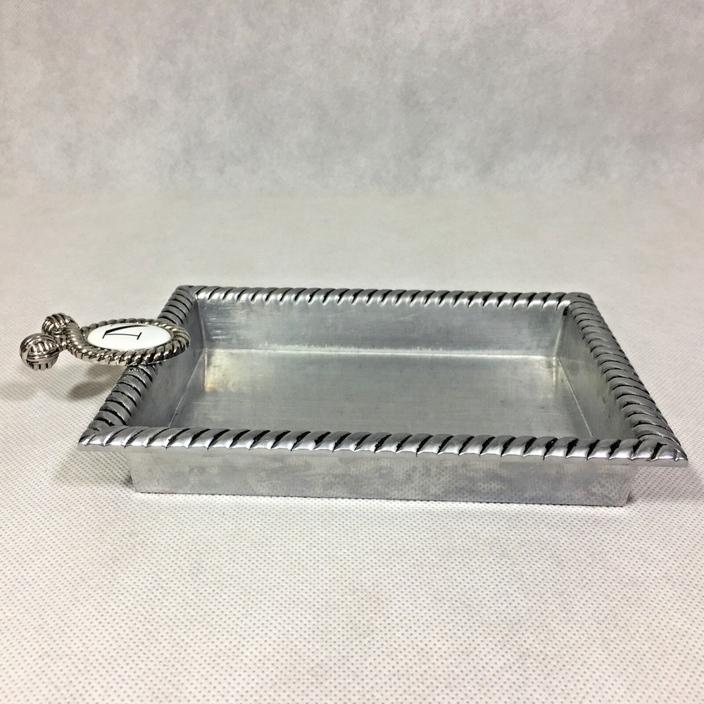 Mud Pie 2009 N Initial Metal Note Holder Tray 501013