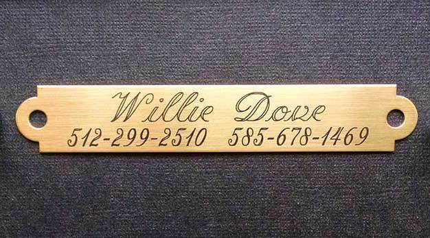 HALTER PLATE XLARGE Solid Brass Custom Engraved Horse ID Name Tag .032"