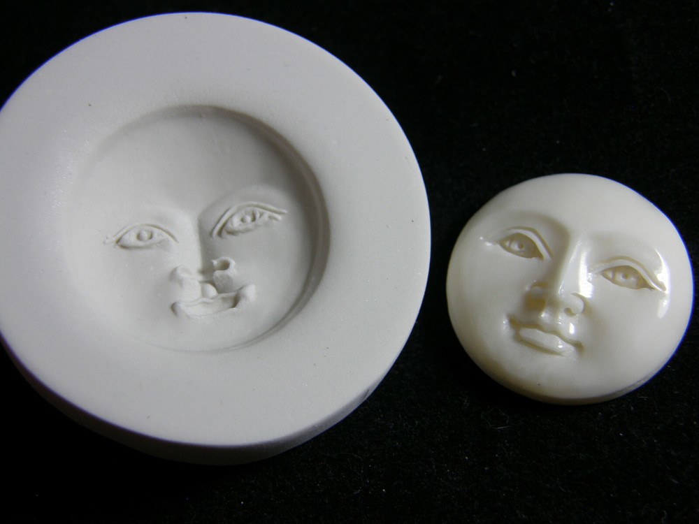 Moon Face Open Eyes Polymer Clay Mold (MD1531)