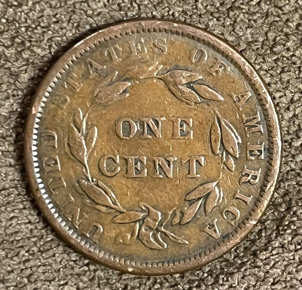 1839 Booby head large cent , Fine, Scarce !