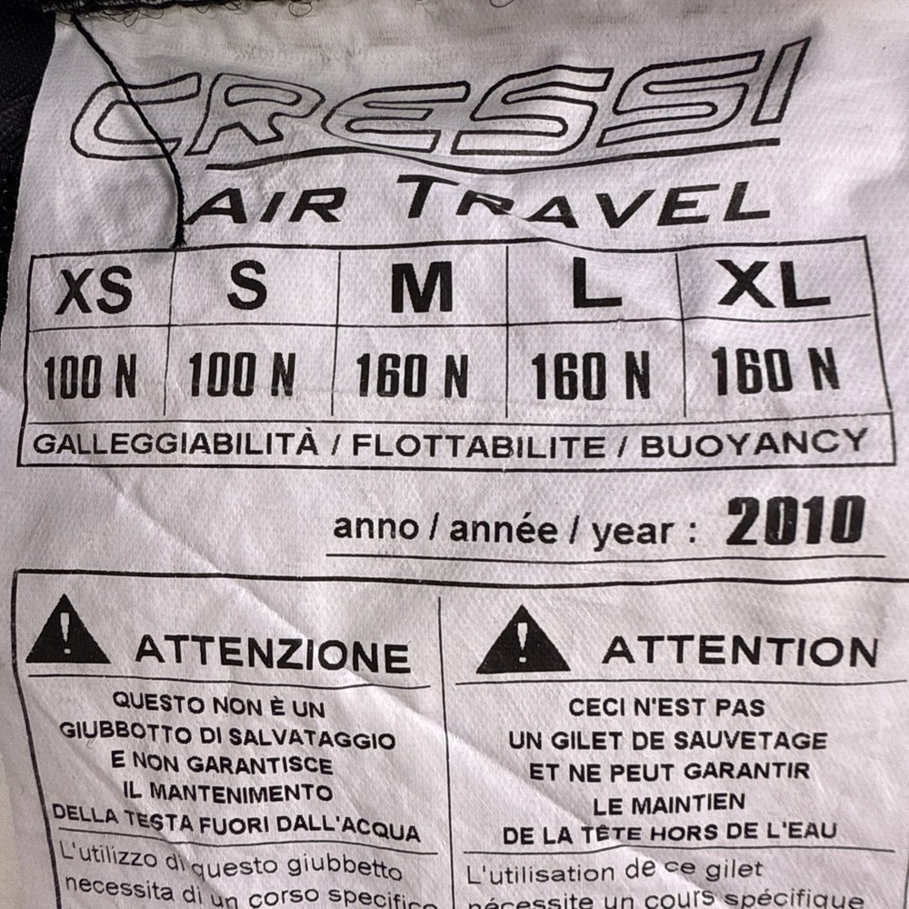 Cressi Air Travel Buoyancy Compensator Device. Size Small