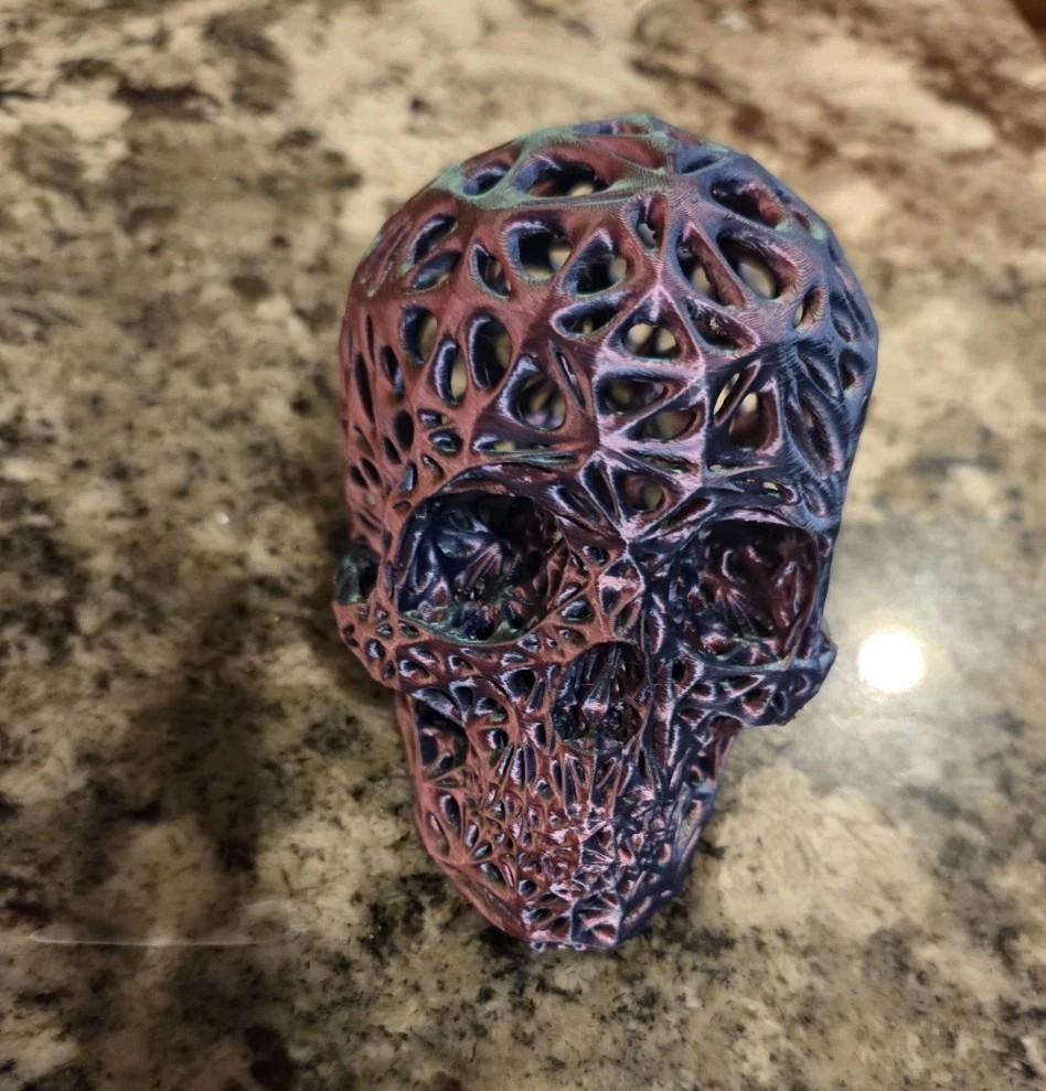 Shiny Dark Purple 3-D Printed Skull