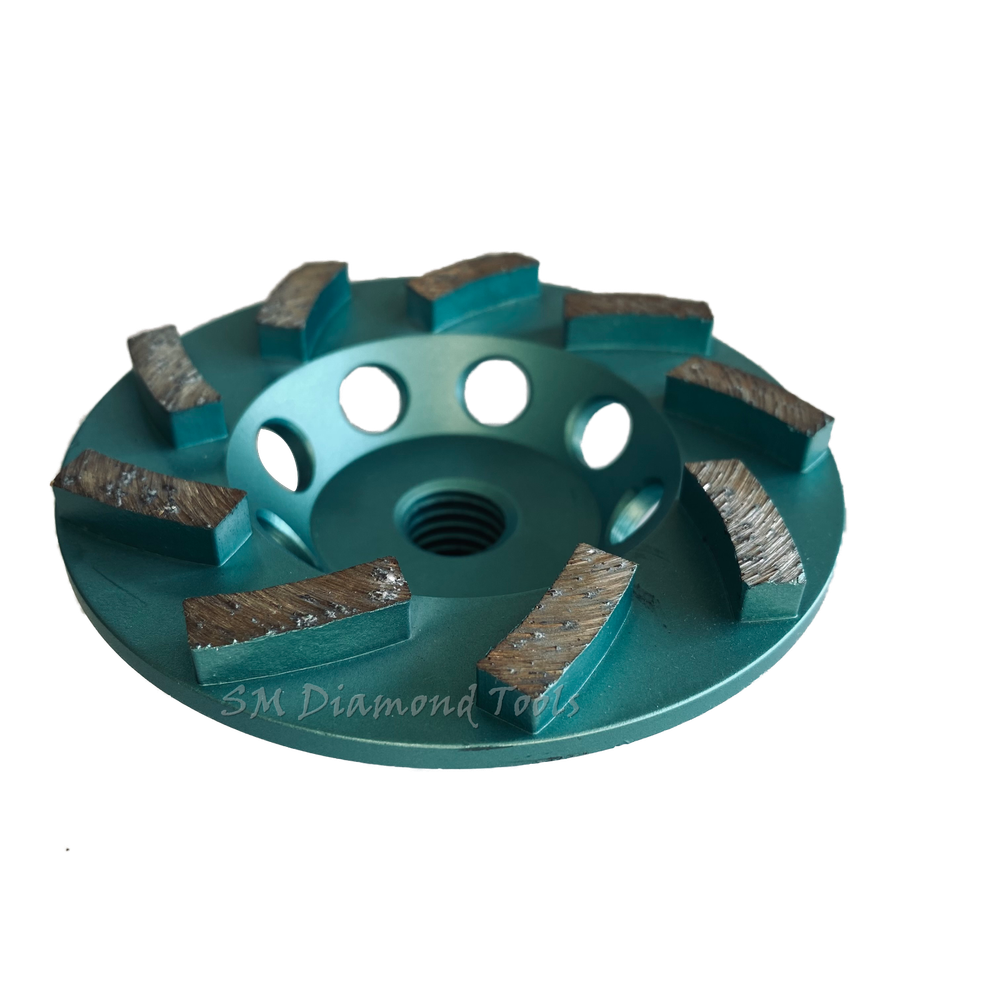 4" Premium Turbo Cup Wheel 9 Segment 5/8" Threaded Concrete Surface Grinding