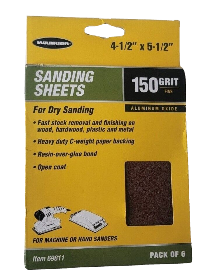 Warrior Sanding Sheets Qty 6 /150 Grit