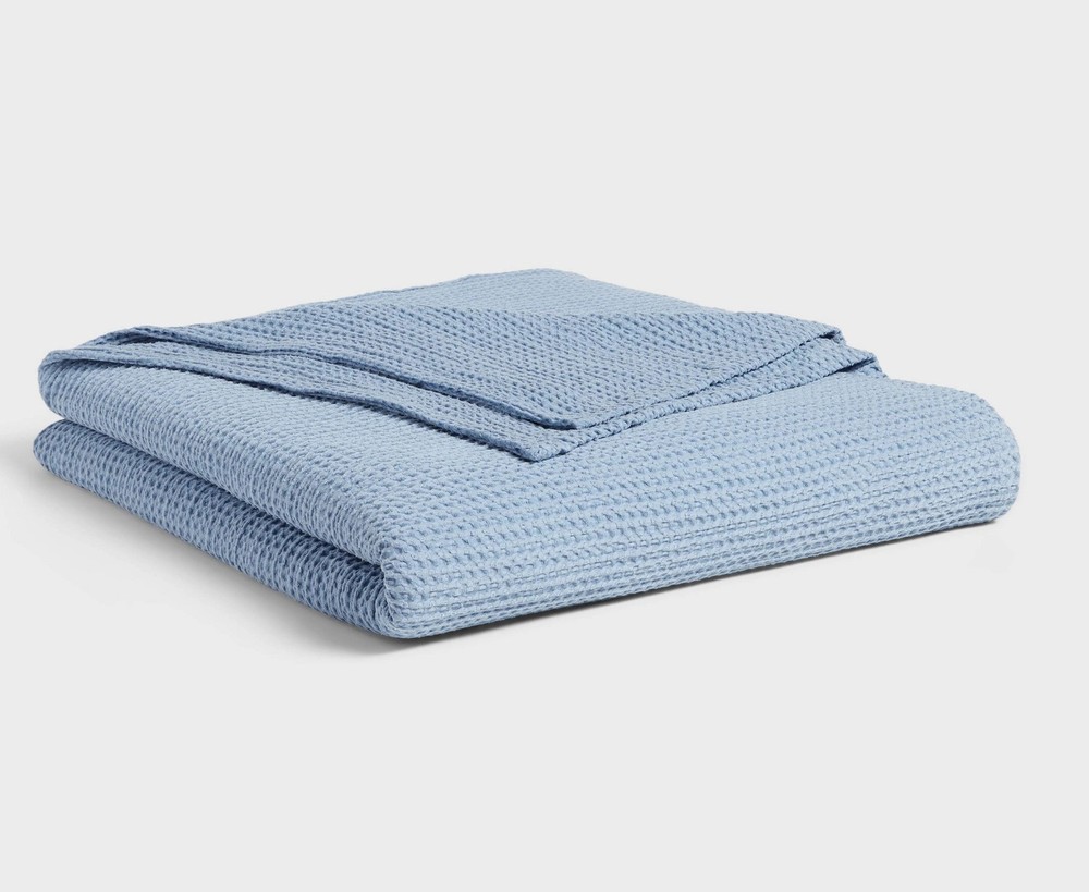 King TENCEL Lyocell Waffle Bed Blanket Light Blue - Threshold