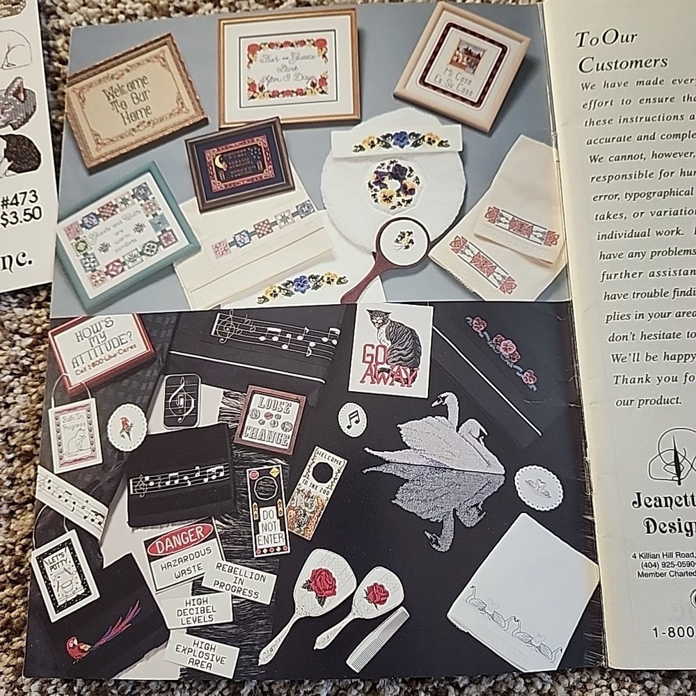 7 Jeanette Crew Designs Counted Cross Stitch Pattern Leaflets