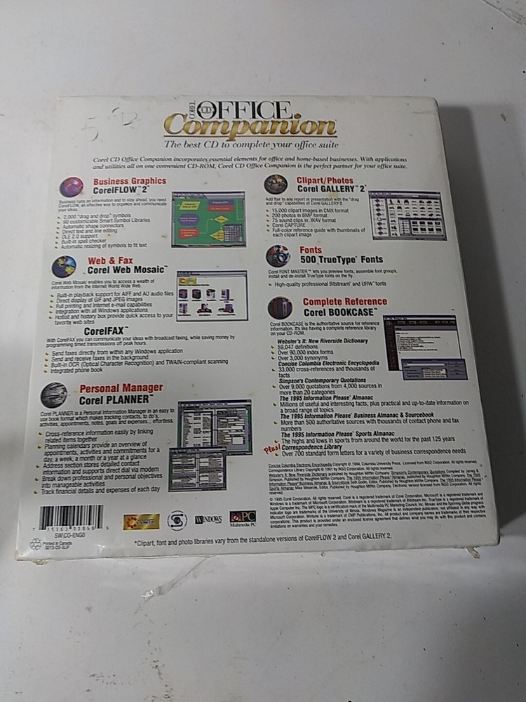 Corel Office Companion CD Vintage PC Computer Program Software Sealed 1995