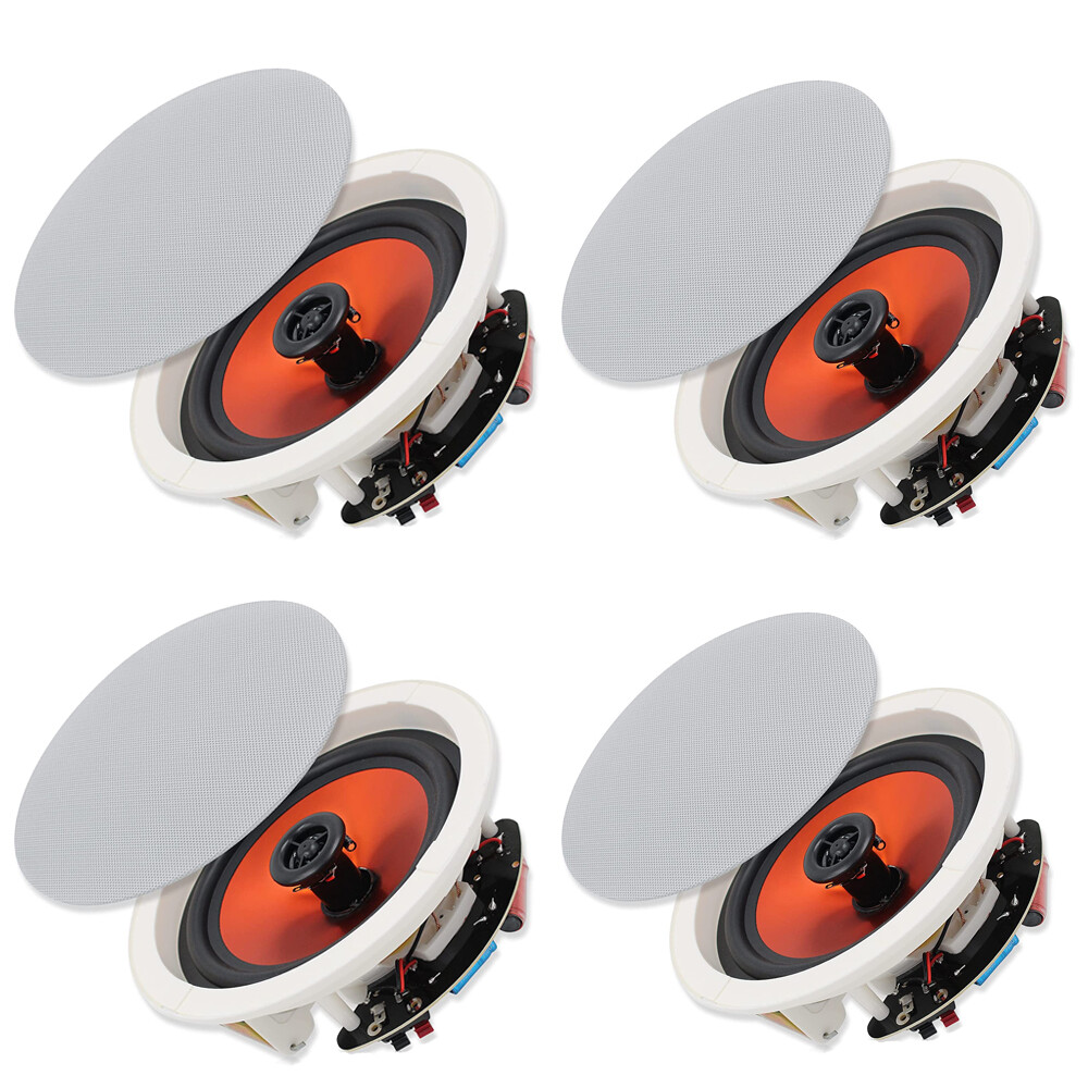 Herdio 4 Kitchen Speakers 6.5’’ Bluetooth Ceiling / Wall Speaker Kit Flush Mount