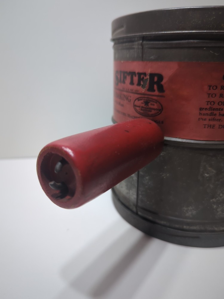 ✨VINTAGE✨ 1920's Duplex Sifter Lable RED HANDLE 5 cup