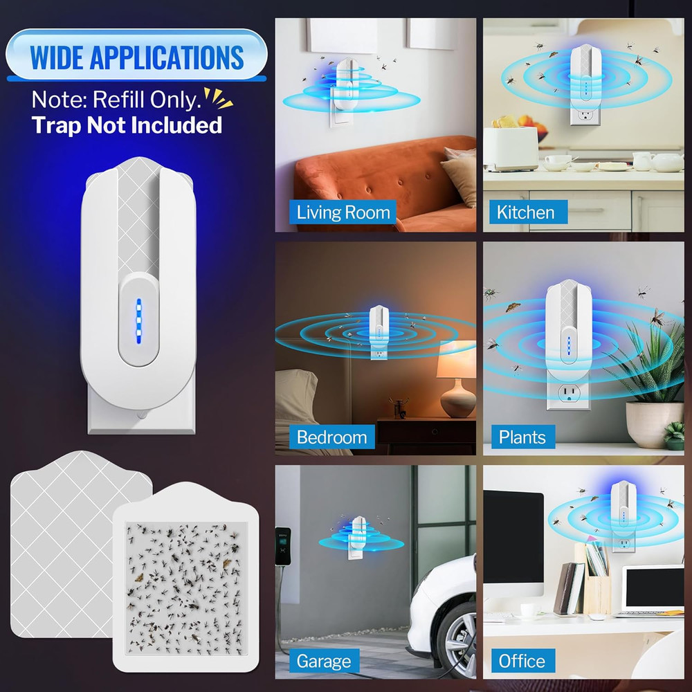 20 Pack Flying Insect Trap Refill Compatible with Bugmd No Buzz Zone Bug Trapper